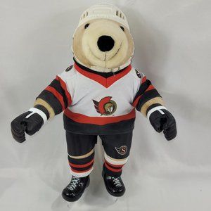 NHL Bobo the Pro Bear Vintage 1992 Ottawa Senators 21" Plush Toy Hockey Player